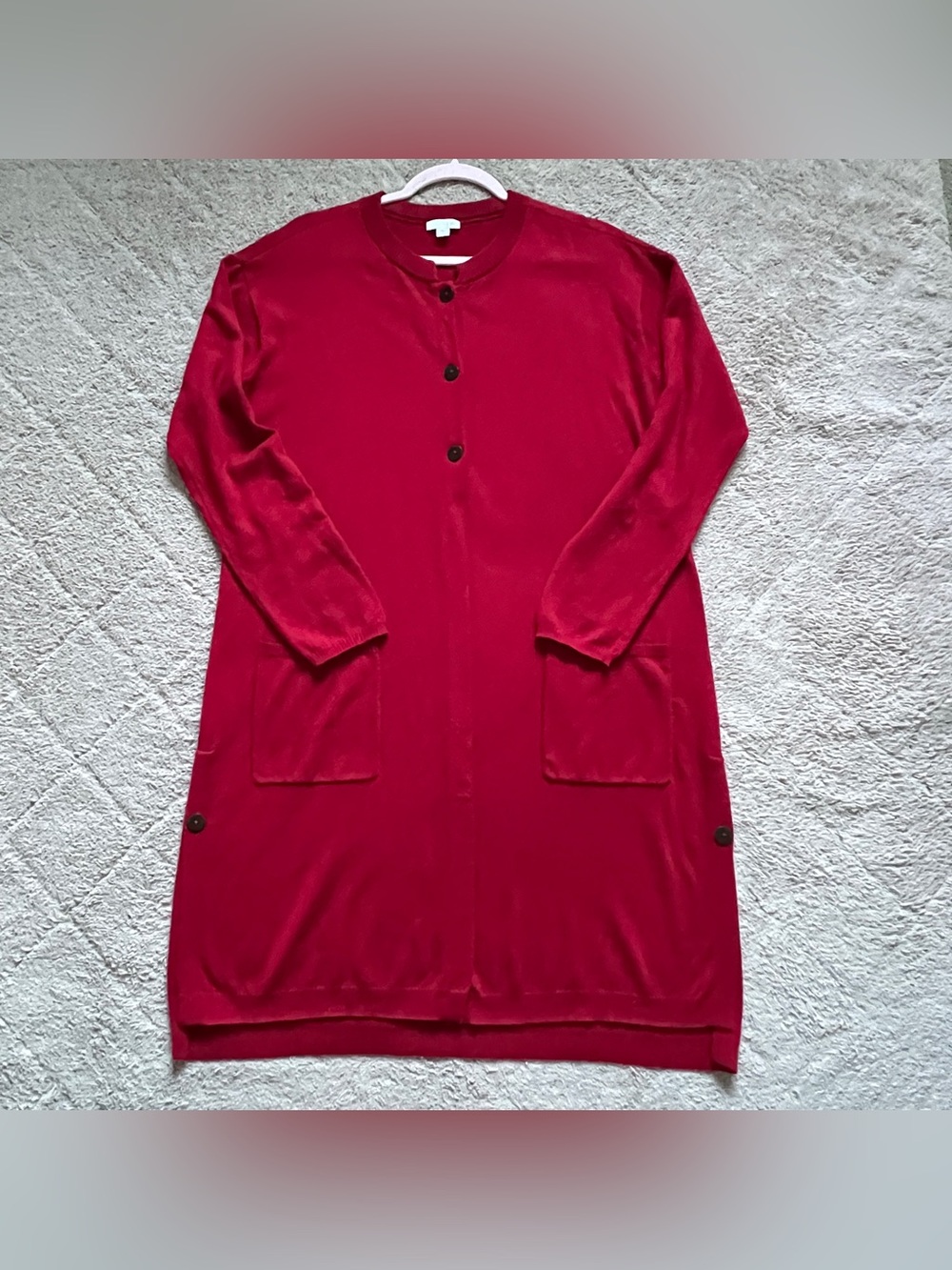 J. Jill Wool Blend Knit Cardigan Preppy Quiet Luxury Minimalist Whimsical Sz‎ M